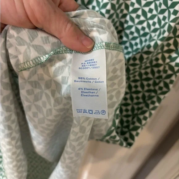 Boden Green and White Midi Wrap Dress with V-Neck - Picture 4 of 4